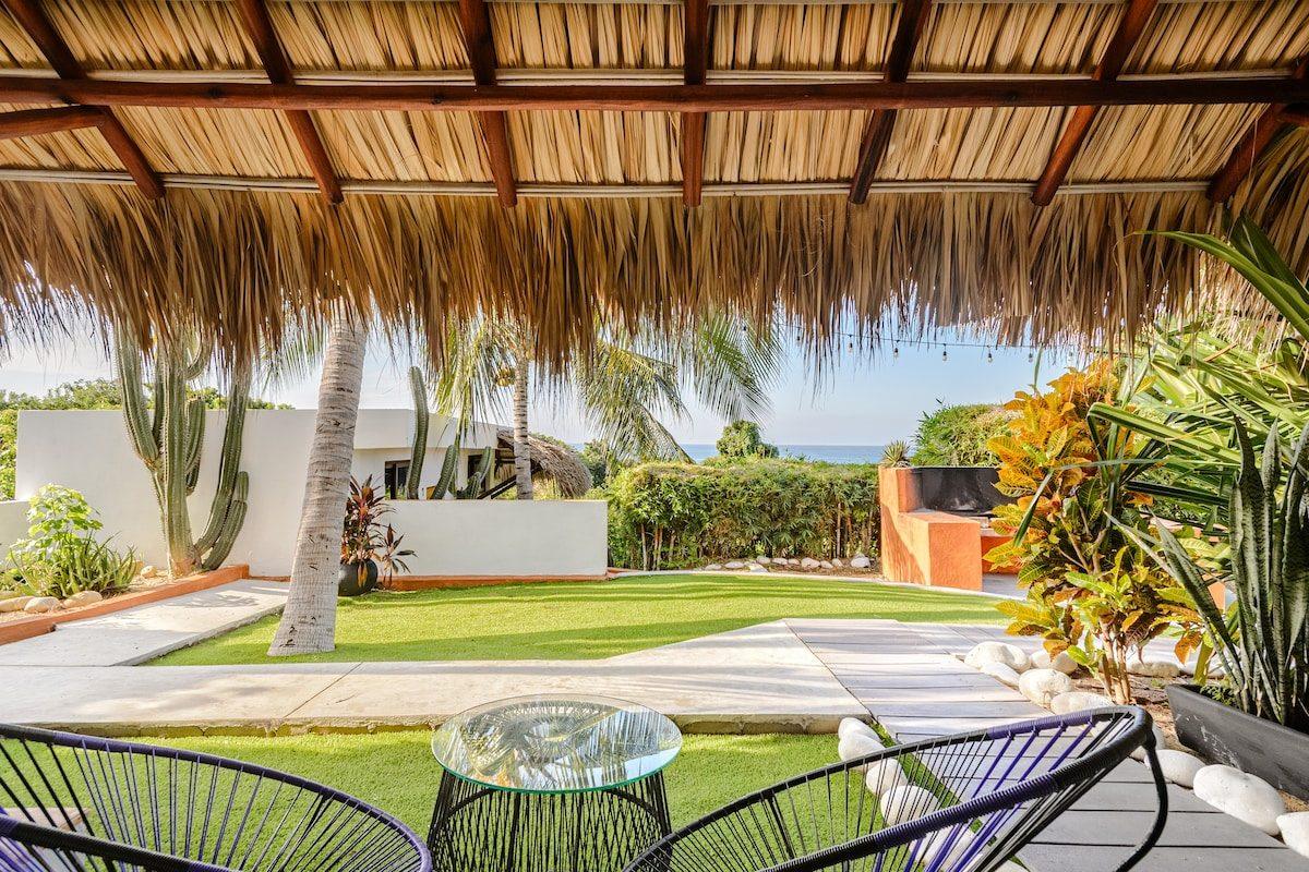 The living space open to the sea at Casa Nova, Tierra en Armonía
