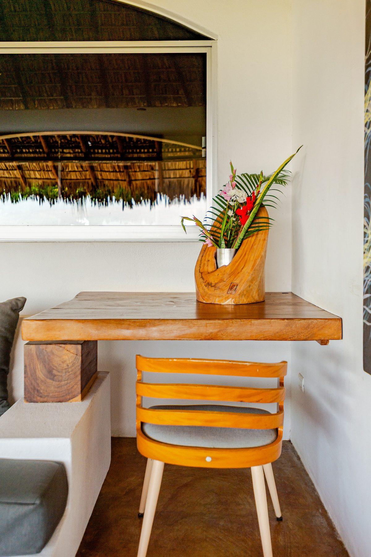 The open terrace at golden hour at Raíz, Tierra en Armonía